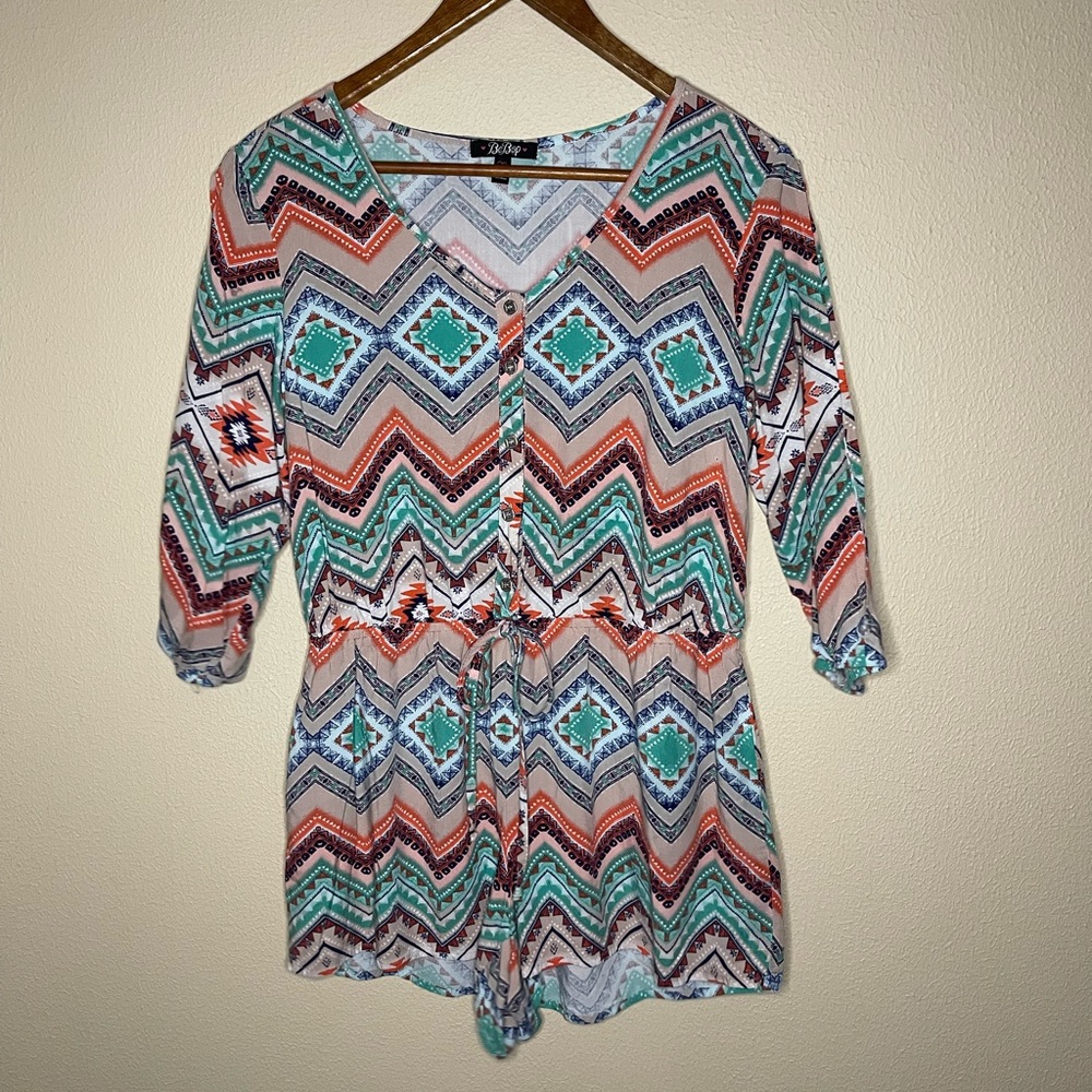 BeBop Aztec Patterned Romper